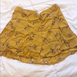 Yellow floral skirt
